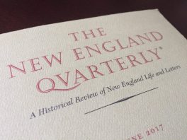 A photograph of a cover page from The New England Quarterly.